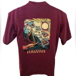 CRAZY SHIRTS Hawaii Tee Shirt Hawaiian Islands Wine-Dyed Men M Medium